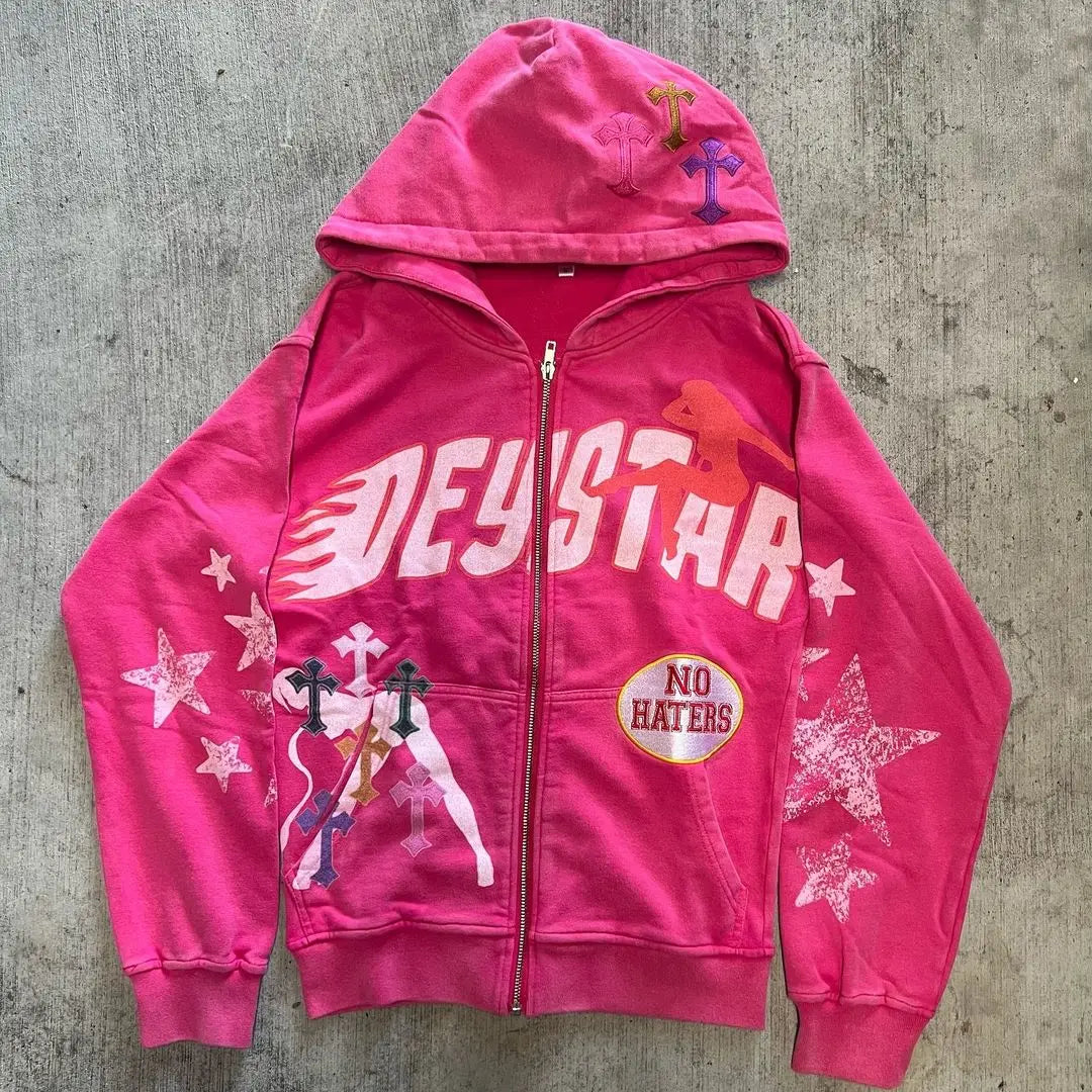 Pink Deystar Y2K Hoodie